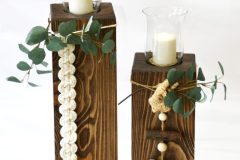 Terasové svícny z trámů