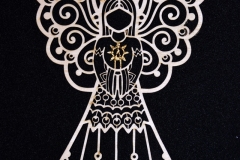 Anděl se svíčkou a třpytkami